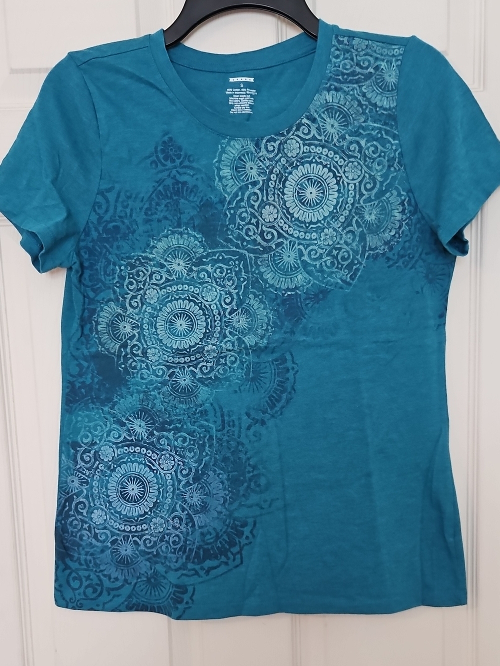 Women's Teal Short-Sleeve Mandala Tee